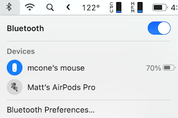 Mac Magic Mouse battery level