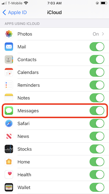 Sync iMessages using iCloud