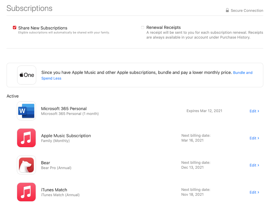 Manage Apple app subscriptions on your Mac