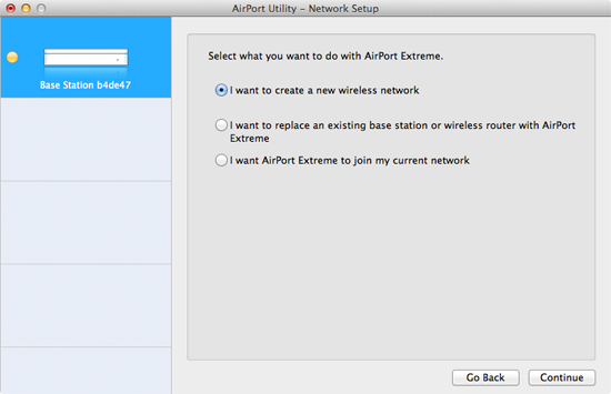 Setting up the AirPort Extreme base station