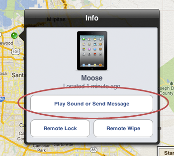 Playing a sound or sending a message to your iPad remotely