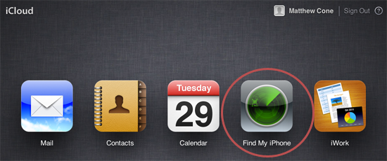 Accessing Find My iPhone