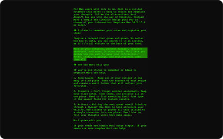 WriteRoom application for Mac