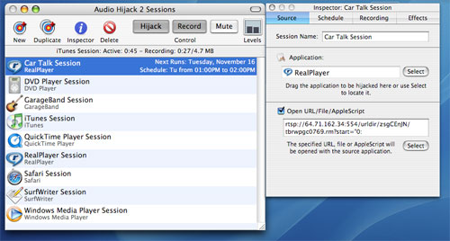 Audio Hijack application for Mac