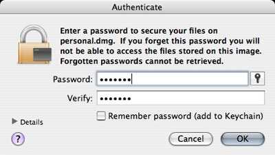 Creating an encrypted disk image on your Mac