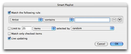 Choose your Smart Playlist&rsquo;s rules