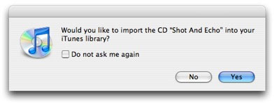 iTunes is asking you if you want to import this CD in your iTunes library