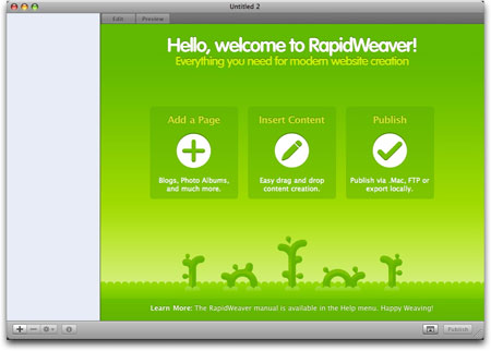RapidWeaver application for Mac