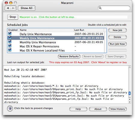 The Macoroni application for Mac