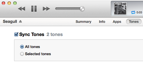 Syncing ringtones with the iPhone