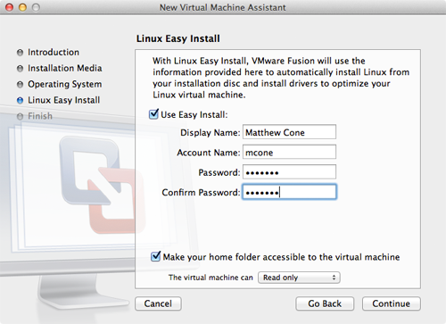 Install Ubuntu on a Mac using VMware Fusion