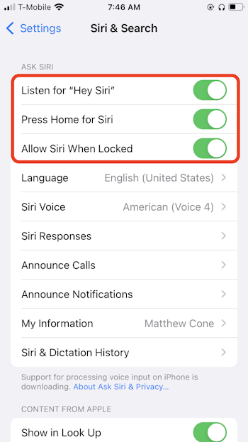 Activate Siri on an iPhone