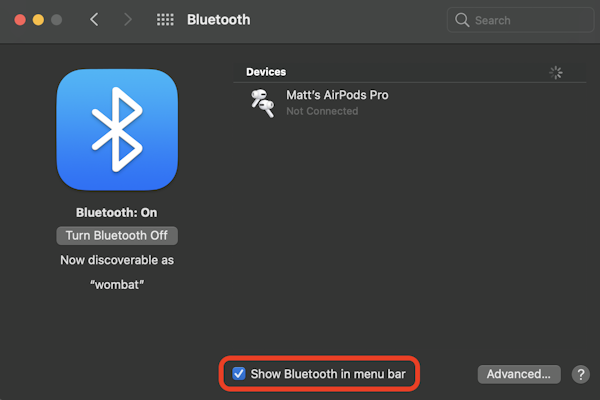 Add Bluetooth menu to Mac&rsquo;s menu bar