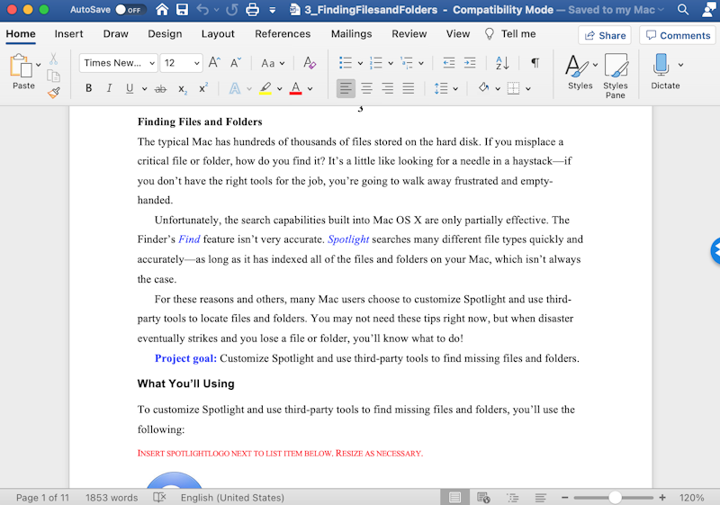 Microsoft Word for Mac