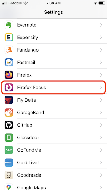Change the default web browser on your iPhone