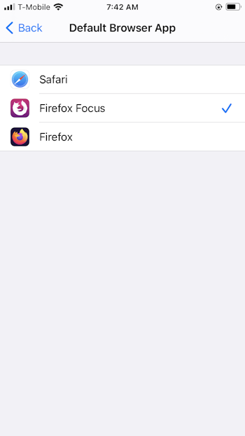 Change the default web browser on your iPhone