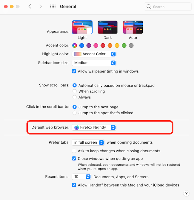 Change the default web browser on your Mac
