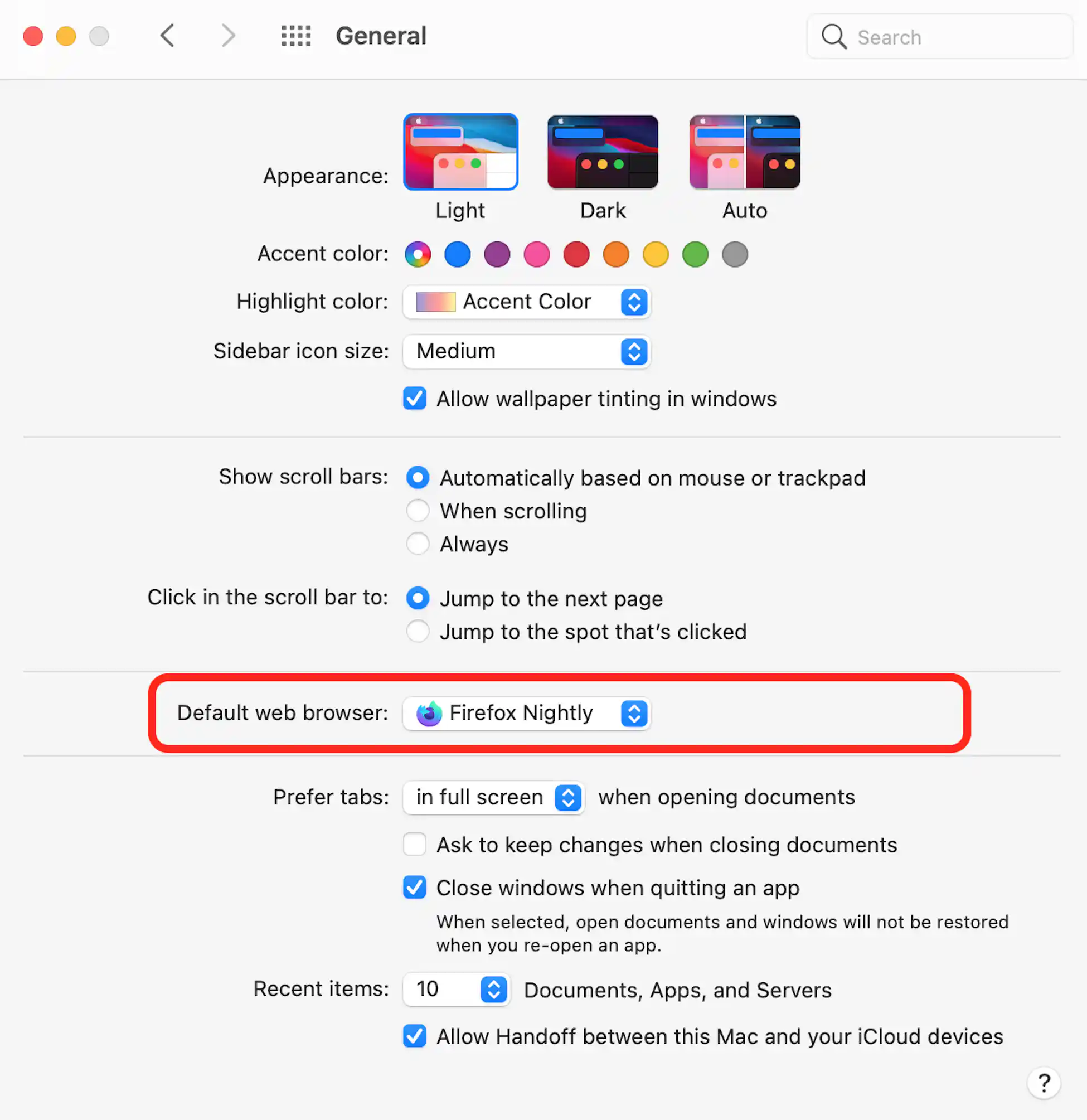 Mac how to change default browser