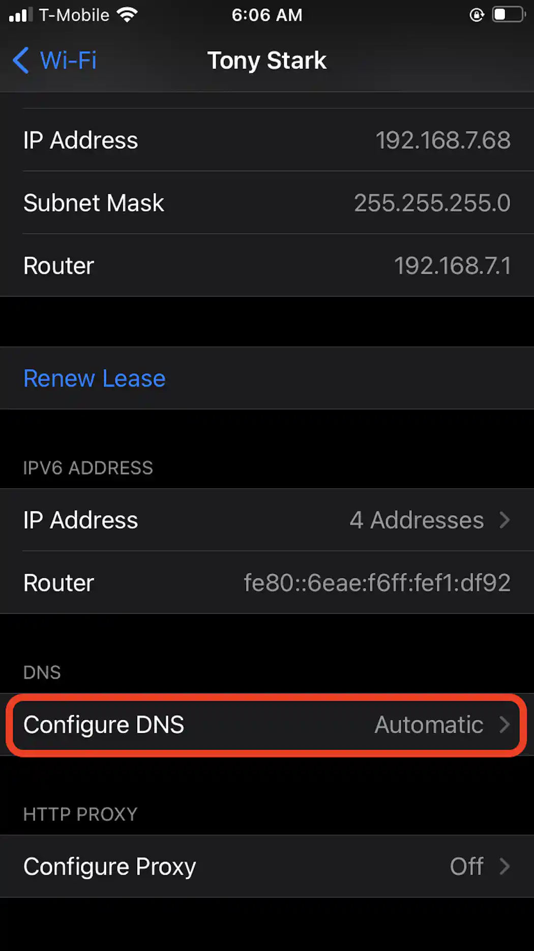 dns ايفون