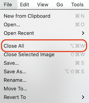 Close all windows on Mac