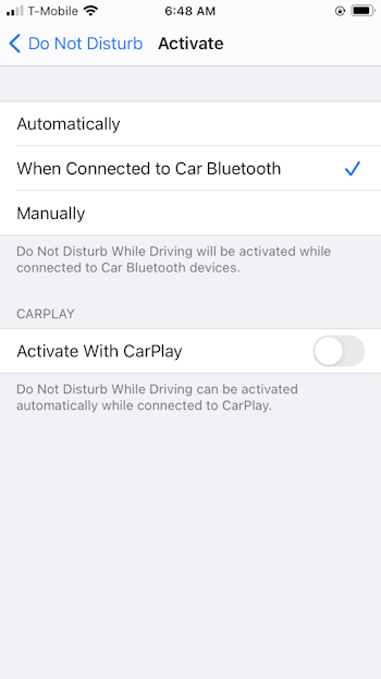 Turn off iPhone notifications while driving