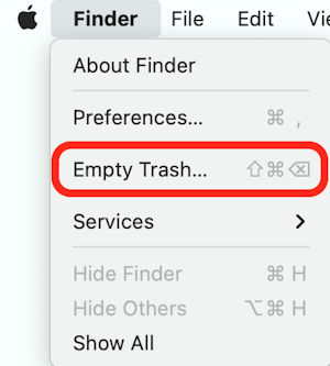 Empty your Mac&rsquo;s trash