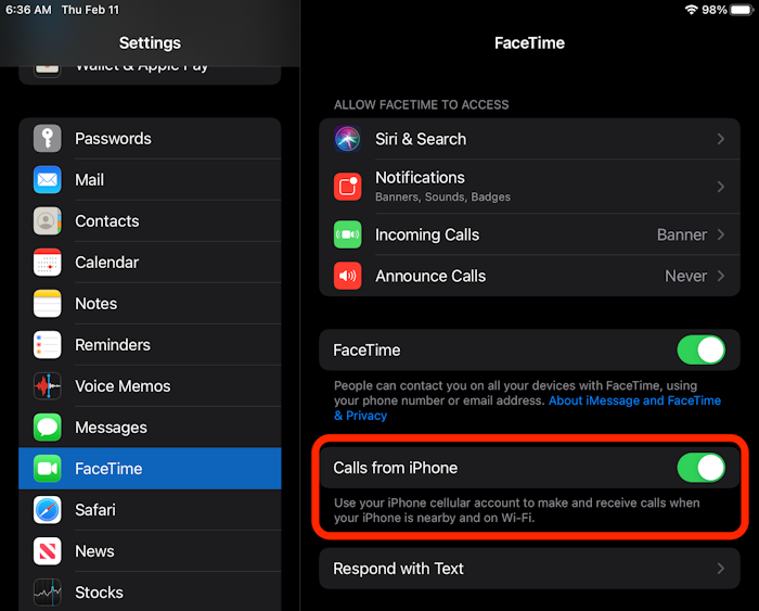 Enable calling on iPad