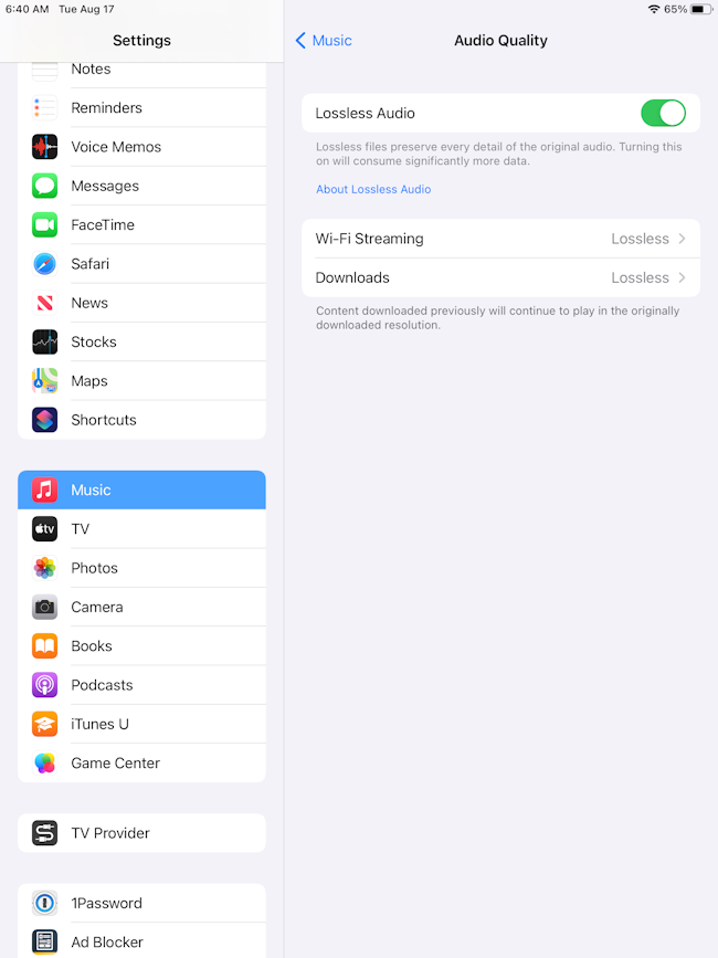 Enable lossless audio on your iPhone