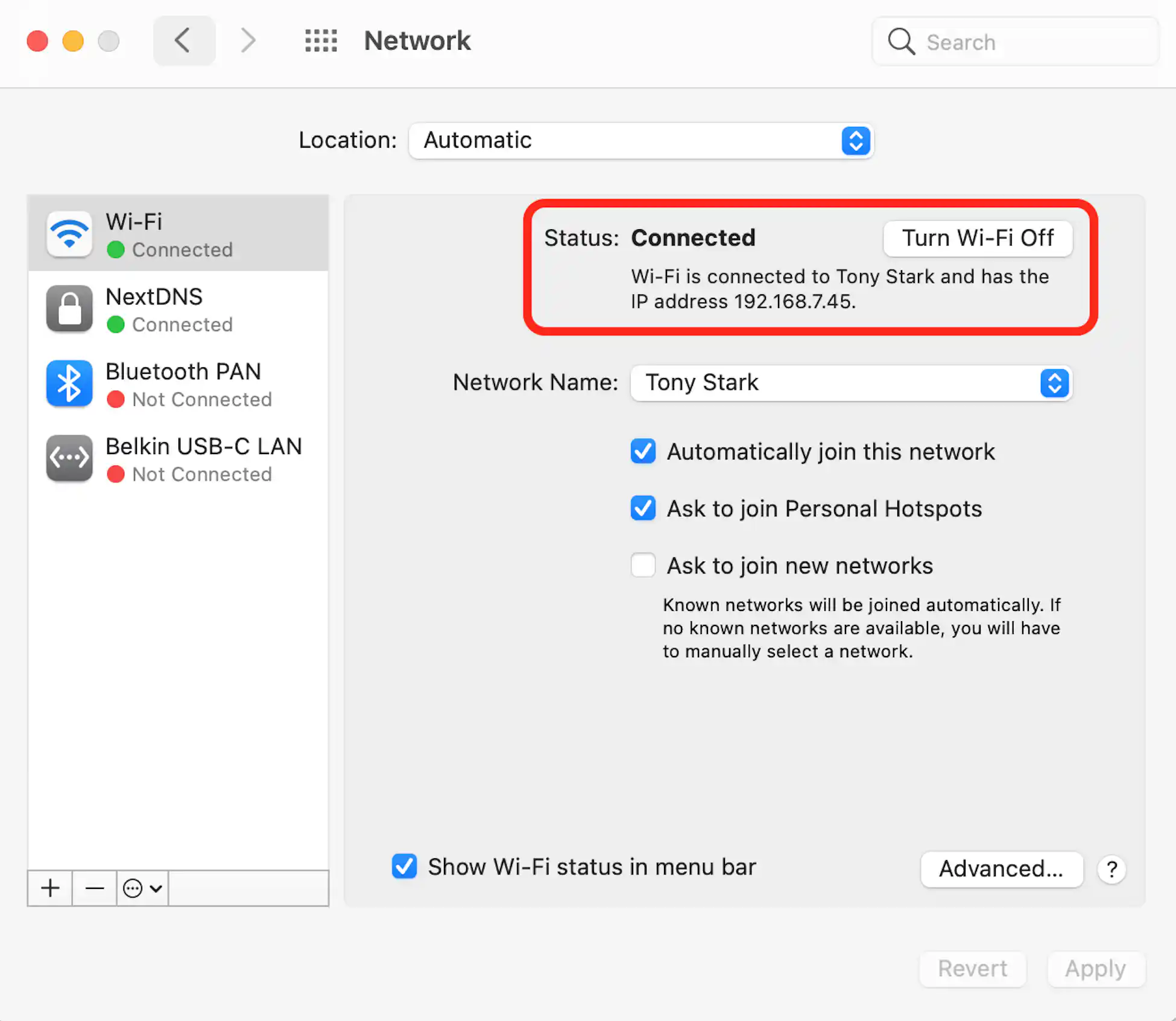 manually assign ip address mac