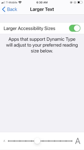 Changing the font size on your iPhone