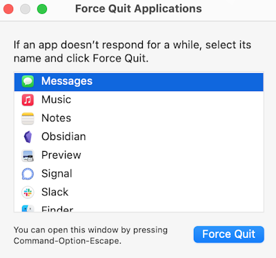 Force quit Mac apps