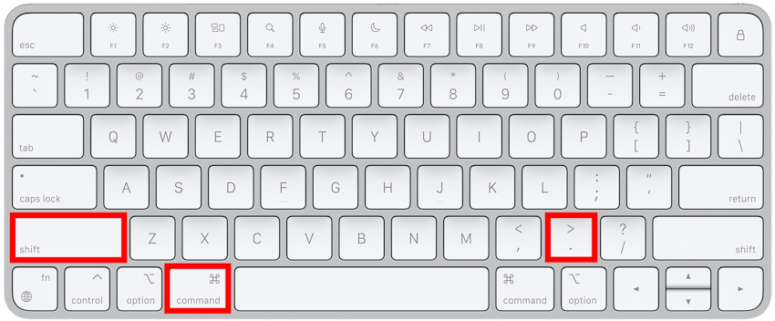 Mac hidden files keyboard shortcut