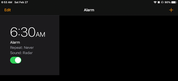 set alarm on ipad