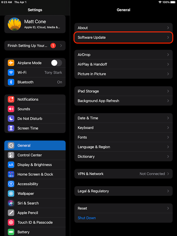 Disable automatic updates on your iPad