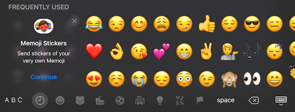 Using emoji on iPad