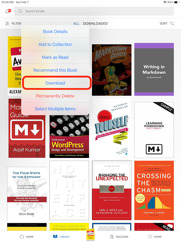 Download Kindle books to iPad