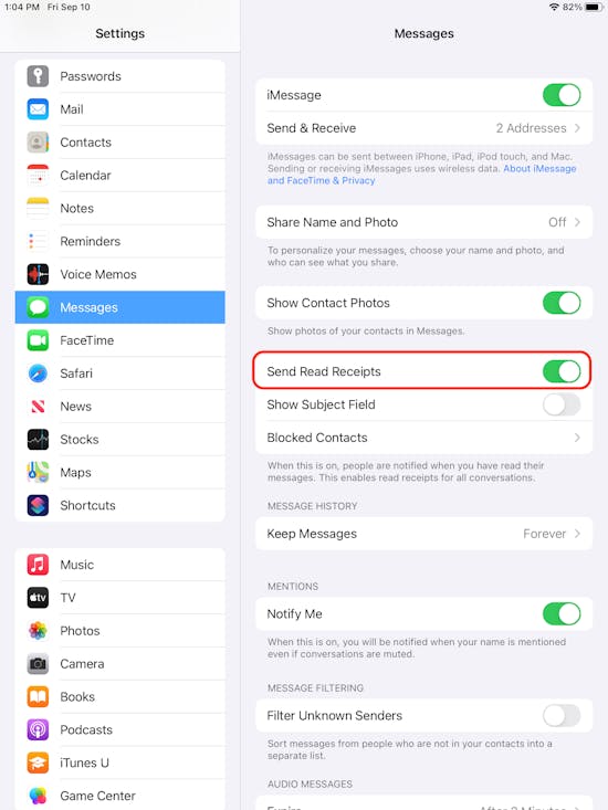How to Turn Off Read Receipts on your iPad | Macinstruct