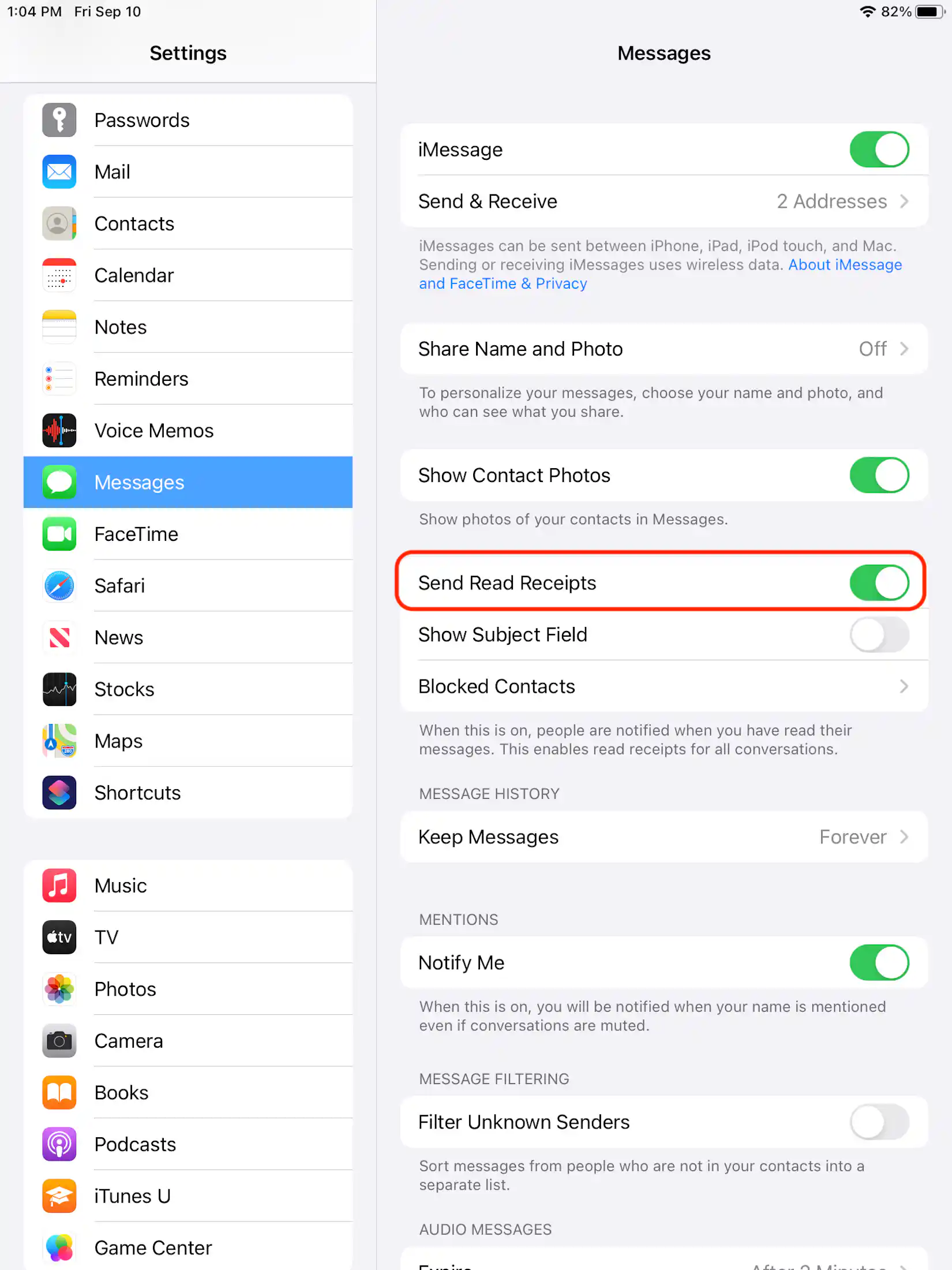 How to Turn Off Read Receipts on your iPad | Macinstruct