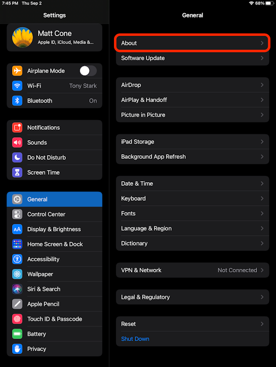 Check which version of iPadOS your iPad is using