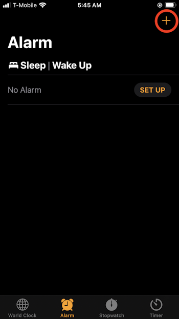 set alarm on iphone