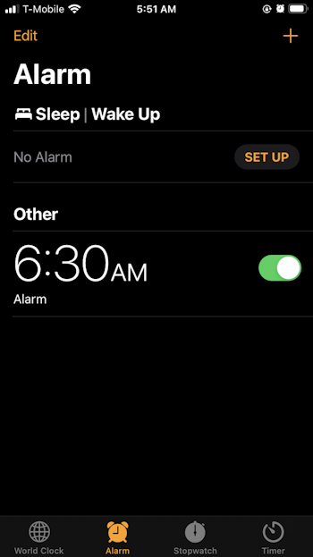 set alarm on iphone