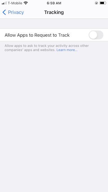 prevent iPhone app tracking