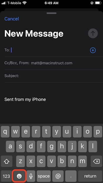 Using emoji on iPhone