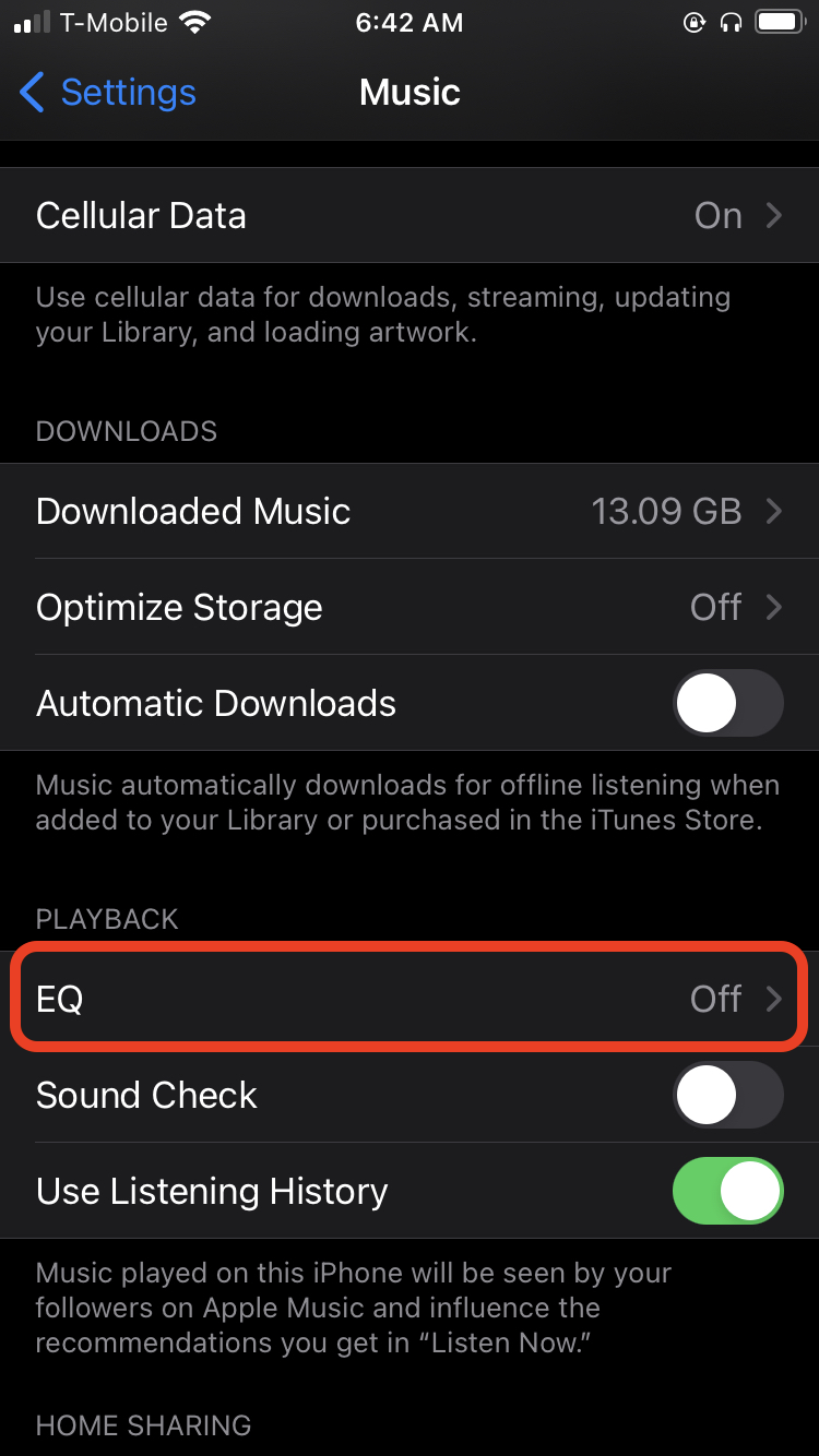 iphone equalizer settings