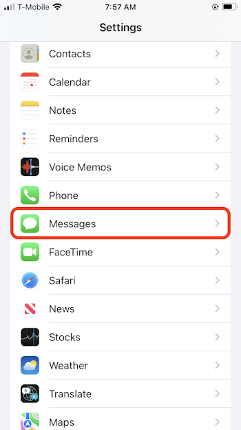 Set iPhone to automatically delete old text messages