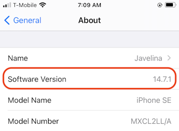 Check which version of iOS your iPhone is using