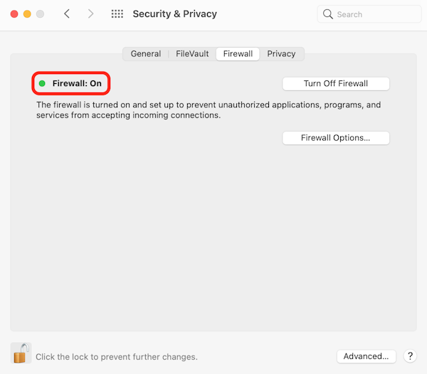 Turning on the Mac&rsquo;s firewall