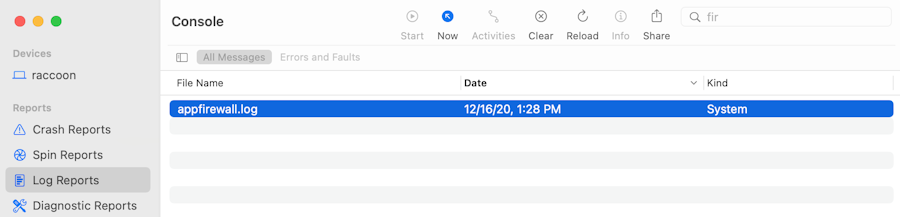 Mac firewall logs