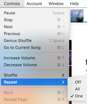 Repeat one song on a Mac