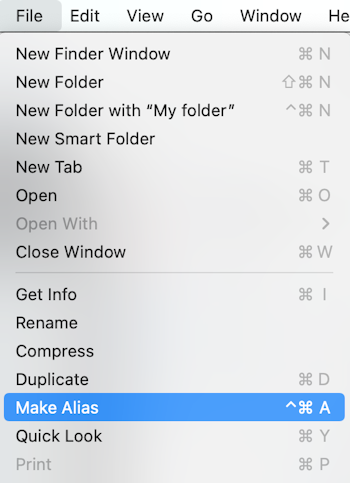 Make an alias (shortcut) on your Mac
